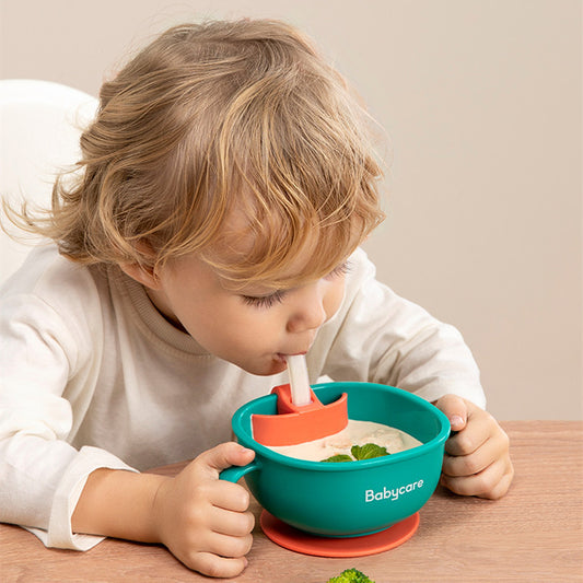 Baby Feeding Snack Soup Bowl with Straw